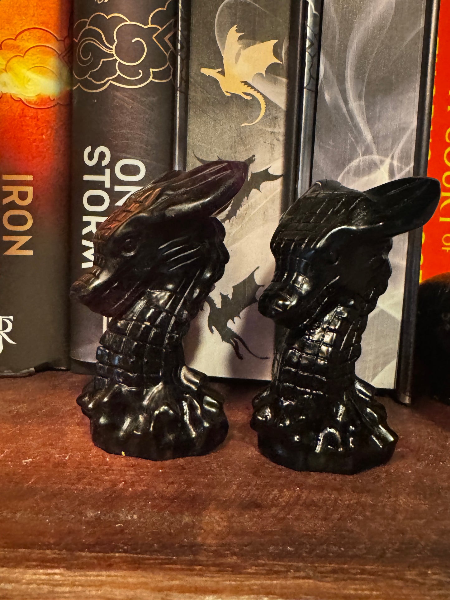 Dragon Heads - Fluorite & Obsidian