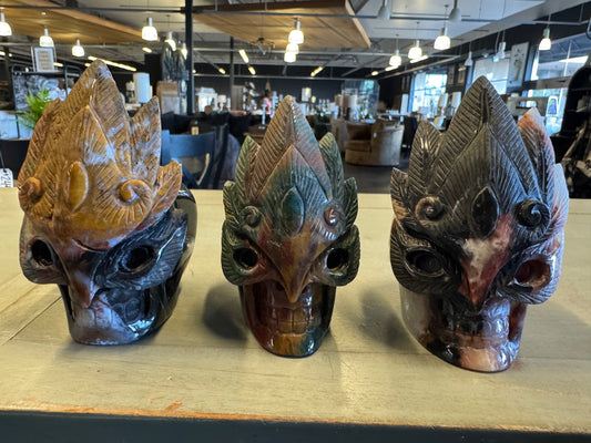 Jasper Masked Skulls