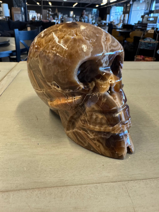 XL Chocolate Calcite Skull